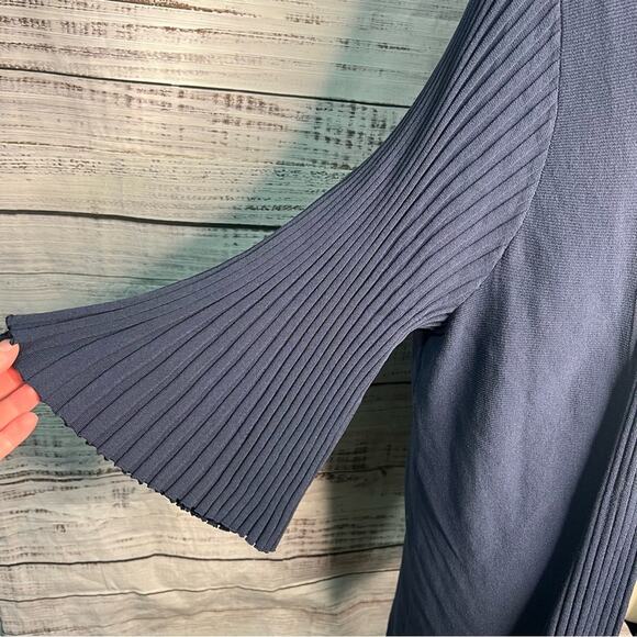 Lane Bryant 22/24 Blue Cardigan Stretchy Knit Rayon/Nylon Open Front NEW - Picture 4 of 8